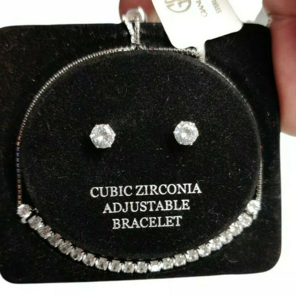 Giani Bernini Bracelet & Earring Set. Sterling Silver and Cubic Zirconia - Picture 5 of 7
